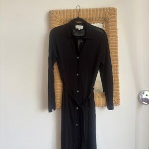 Studio Nicholson Black Button-Down Maxi Dress
